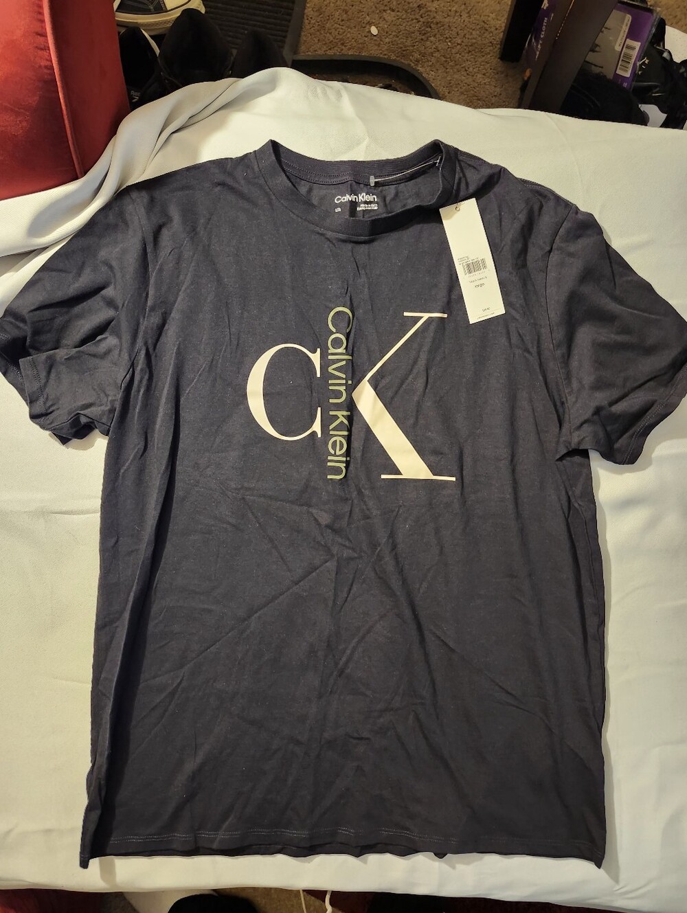 Calvin Klein Navy Short-Sleeve CK Logo Tee
